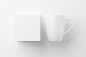 keramisch mok kop voor koffie thee wit blanco 3d renderen mockup foto