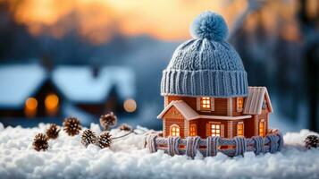 huis zoet huis in winter - generatief ai foto