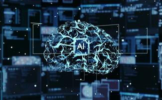 ai verwerken groot datasets voor taak opleiding en gevolgtrekking gebruik makend van diep aan het leren. neurale netwerk versnellen complex computationeel berekeningen, maken voorspellingen gebruik makend van gegevens, 3d geven animatie foto