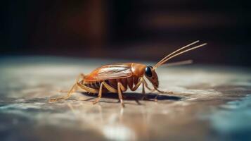 huishouden plaag controle - bruin kakkerlak - generatief ai foto