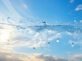 water druppels tegen zomer lucht, ai gegenereerd foto