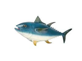 blauw tonijn vis zee miniatuur dier Aan wit achtergrond foto