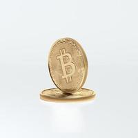 3D render bitcoin-concept. nieuw virtueel geld. cryptovaluta foto