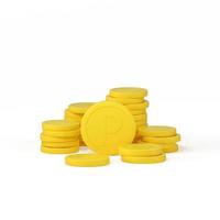 3D-rendering munt objecten, eenvoudige financiële gerelateerde pictogrammen. foto