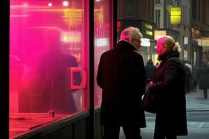 emotioneel gevolg neon retro stijl fotograaf van mensen ai generatief foto