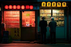 emotioneel gevolg neon retro stijl fotograaf van mensen ai generatief foto