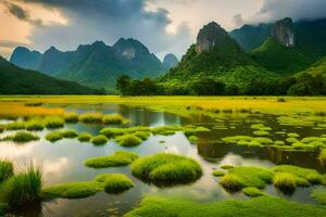 de yangtze rivier- in China. ai-gegenereerd foto