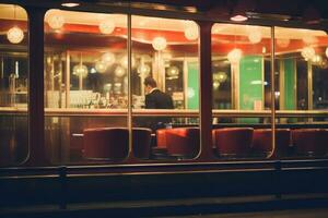 emotioneel gevolg neon retro stijl fotograaf van mensen ai generatief foto