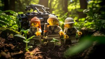 de episch zoektocht van Lego avonturiers ai generatief foto