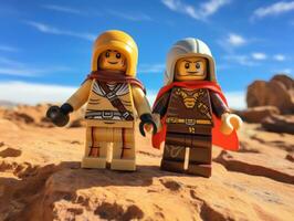 de episch zoektocht van Lego avonturiers ai generatief foto