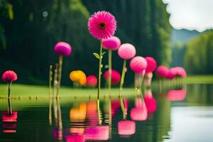 bloemen in water door James kennedy. ai-gegenereerd foto