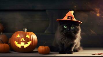 schattig kat Halloween thema Aan geïsoleerd background.happy halloween concept.gemaakt met generatief ai technologie foto