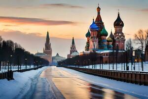 Moskou, Rusland, kremlin, het kremlin vierkant, kremlin, het kremlin vierkant. ai-gegenereerd foto