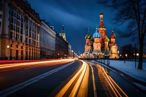 de rood plein in Moskou, Rusland. ai-gegenereerd foto