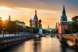 Moskou, Rusland, kremlin, Kreml, kreml rivier, k. ai-gegenereerd foto