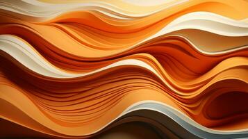 een abstract Golf van levendig amber en oranje wervelingen in de omgeving van de canvas, creëren een boeiend stuk van kunst dat straalt uit met energie en beweging, ai generatief foto