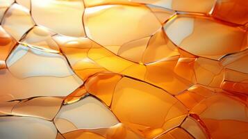 een gloeiend, abstract patroon van gouden amber licht straalt uit van een glinsterende glas, boeiend de zintuigen en creëren een betoverend moment, ai generatief foto