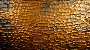 een detailopname van een honingraatstructuur grot oppervlakte onthult de boeiend schoonheid van van de natuur ingewikkeld kunstwerk, ai generatief foto