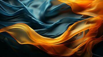 een abstract schilderij van een vlam in tinten van blauw en oranje roept op een wild en levendig emotie, brengen naar leven de schoonheid van kunst, ai generatief foto
