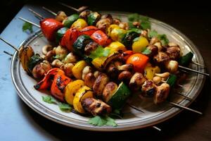 cachou en groente kebab. generatief ai foto