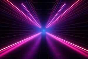 buitenaards neon tunnel. generatief ai foto