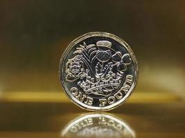 1 pond munt, verenigd koninkrijk over goud foto