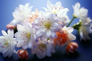 aard ontwaken tentoongesteld door een levendig rangschikking van vers voorjaar bloemen ai gegenereerd foto