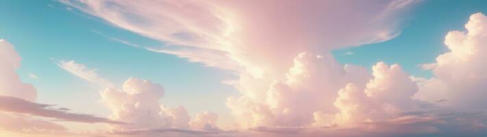 majestueus pastel wolkenlandschap, lucht panorama, ai gegenereerd foto