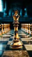 schaak reliëf Aan een deel, gecontroleerd door een handen berekend actie verticaal mobiel behang ai gegenereerd foto