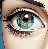 een contact lens dat kan detecteren oog ziekten., medisch voorraad afbeeldingen, ai generatief foto