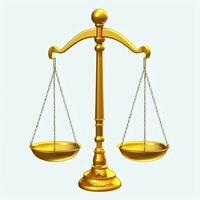 wijnoogst goud balans schaal meten of wet gerechtigheid symbool. advocaten dag of wereld dag van sociaal gerechtigheid concept door ai gegenereerd foto