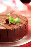 chocolade geglazuurde cake foto
