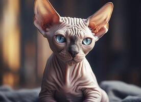 mooi foto sphynx kat concept, hedendaags natuurlijk en humeur sociaal achtergrond. generatief ai