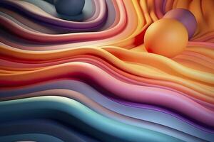 abstract 3d veroorzaken. kleurrijk achtergrond ontwerp met zacht, golvend golven. modern abstract Golf achtergrond. ai generatief foto
