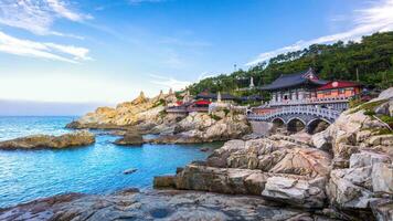 Busan landschap Bij haedong yonggungsa tempel in busan, zuiden Korea. foto