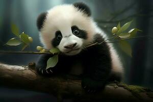 onschuldig schattig baby panda. genereren ai foto