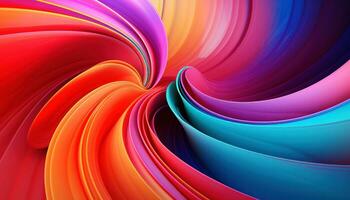 abstract kleurrijk kolken geregeld in een spiraal achtergrond, getextureerde oppervlakte lagen, levendig kleur verloop. generatief ai foto