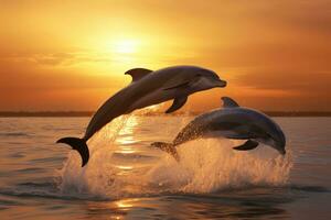 jumping walvis. ai generatief foto