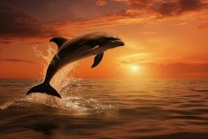 jumping walvis. ai generatief foto