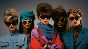 meisjes in 80s mode kleren foto