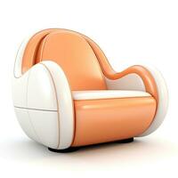 volumetrisch beeld van een modern fauteuil. meubilair, interieur, geïsoleerd element Aan wit achtergrond. generatief ai foto