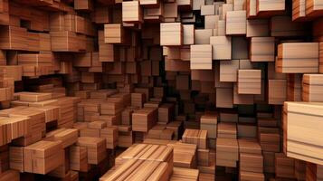 hout inlegwerk muur parket, abstract patroon achtergrond, generatief ai illustratie foto