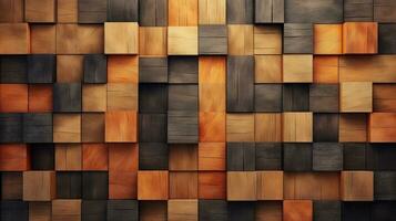 hout inlegwerk muur parket, abstract patroon achtergrond, generatief ai illustratie foto