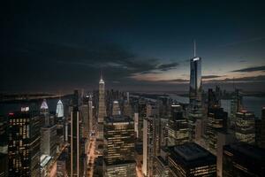 modern futuristische stadsgezicht een glimp in morgen s metropolis. ai gegenereerd. foto