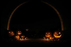 donker en griezelig halloween grens. ai gegenereerd. foto