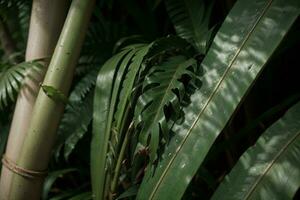 sereen schoonheid van tropisch palm bladeren. ai gegenereerd. foto