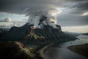 boeiend en etherisch majestueus wolk formaties. ai gegenereerd. foto