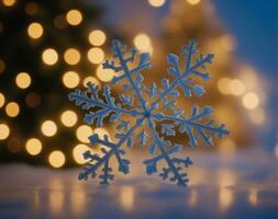 delicaat sneeuwvlok decoraties ingewikkeld patronen en zacht verlichting. ai gegenereerd. foto