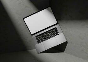 donker laptop scherm mockup foto