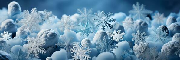 ai gegenereerd sneeuwvlok winter banier patroon illustratie foto